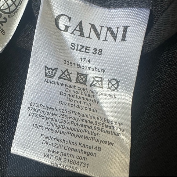 Ganni Black Bloomsbury Velvet  Maxi Dress Sz 38 - Picture 13 of 14